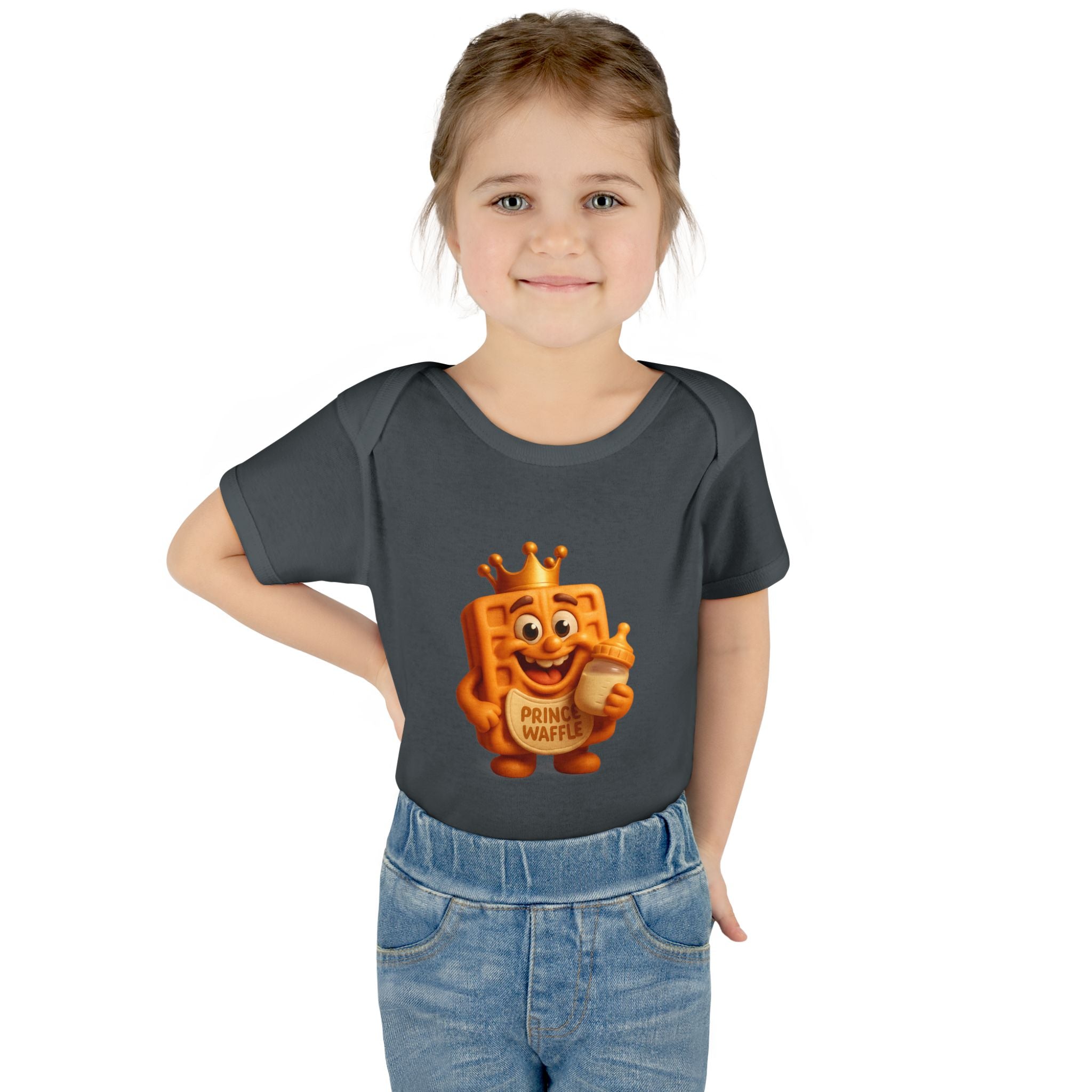 Infant Bodysuit — Cute 'Prince Waffle' Cartoon Baby Onesie