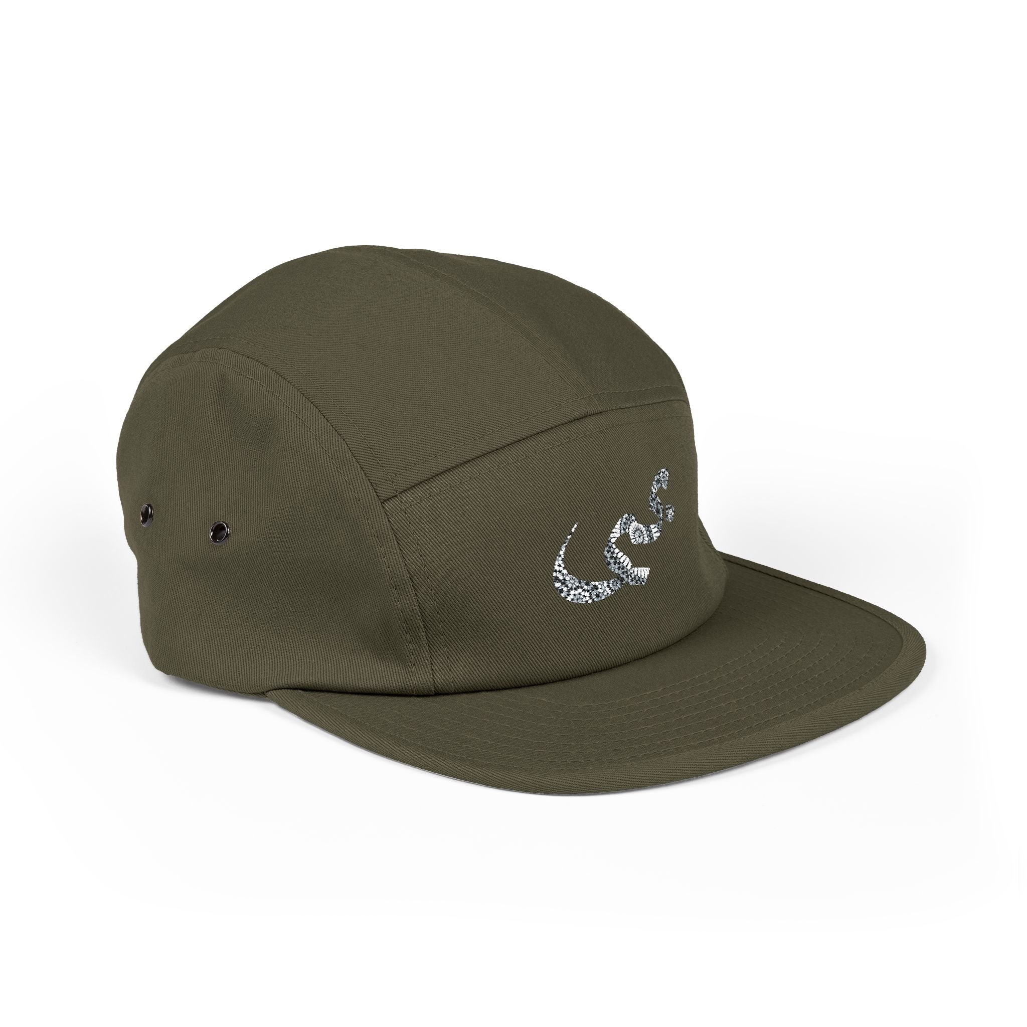 Embroidered Wave 5-Panel Cap — Casual Surf-Inspired Hat
