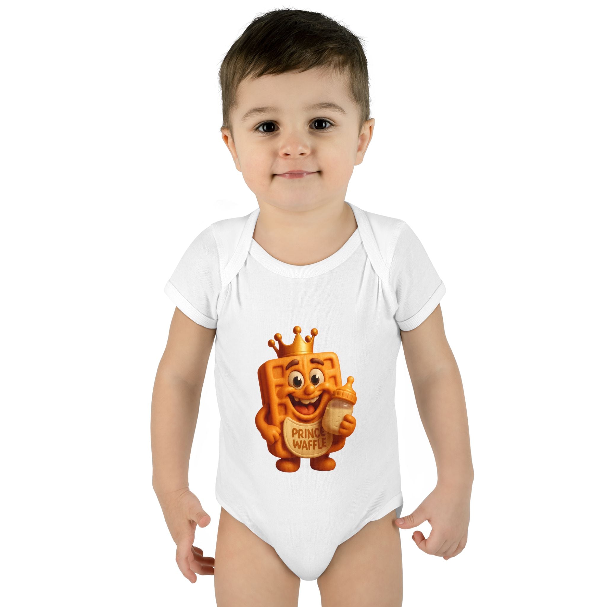 Infant Bodysuit — Cute 'Prince Waffle' Cartoon Baby Onesie