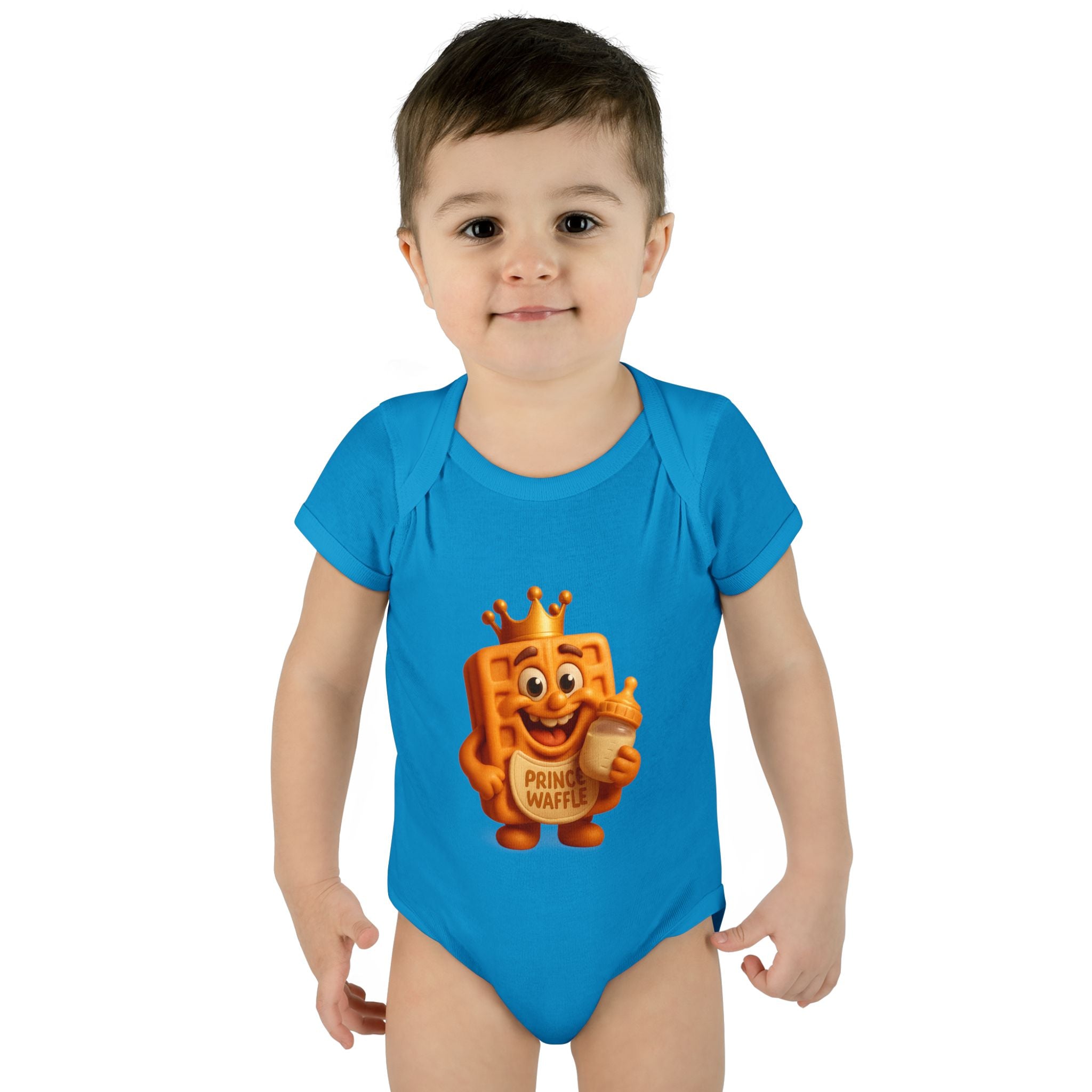 Infant Bodysuit — Cute 'Prince Waffle' Cartoon Baby Onesie