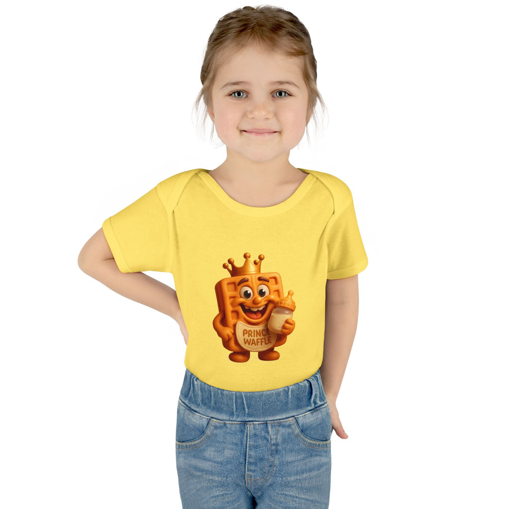 Infant Bodysuit — Cute 'Prince Waffle' Cartoon Baby Onesie