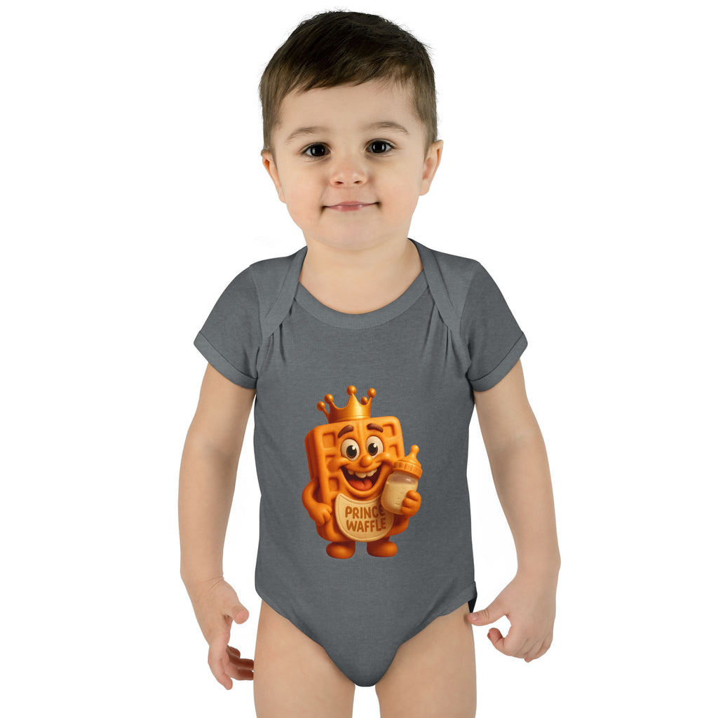 Infant Bodysuit — Cute 'Prince Waffle' Cartoon Baby Onesie