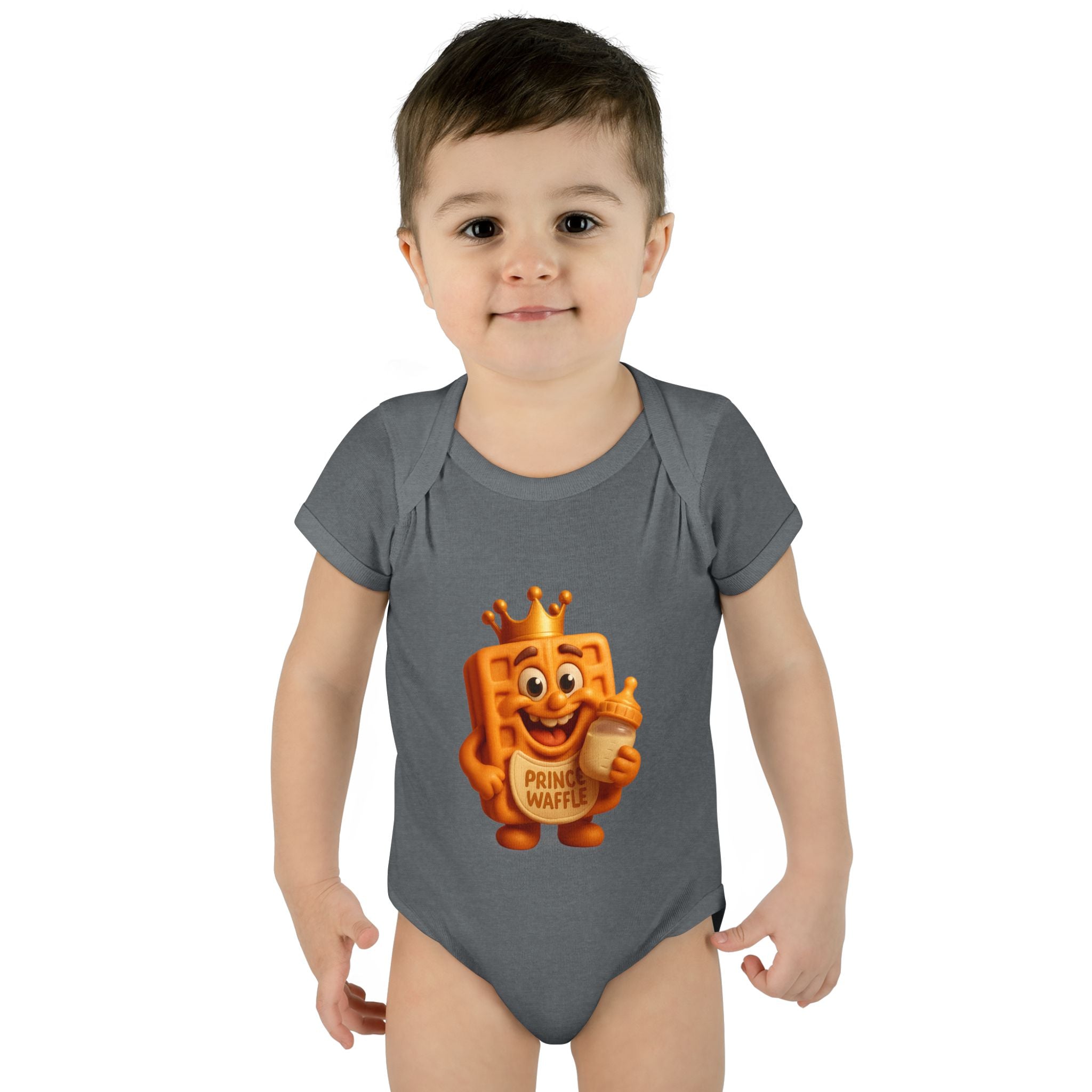 Infant Bodysuit — Cute 'Prince Waffle' Cartoon Baby Onesie