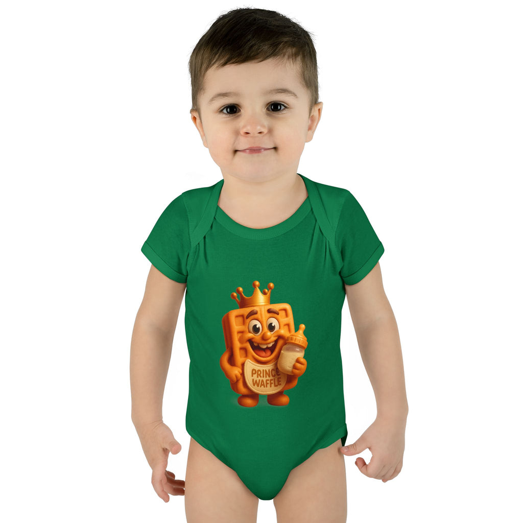 Infant Bodysuit — Cute 'Prince Waffle' Cartoon Baby Onesie