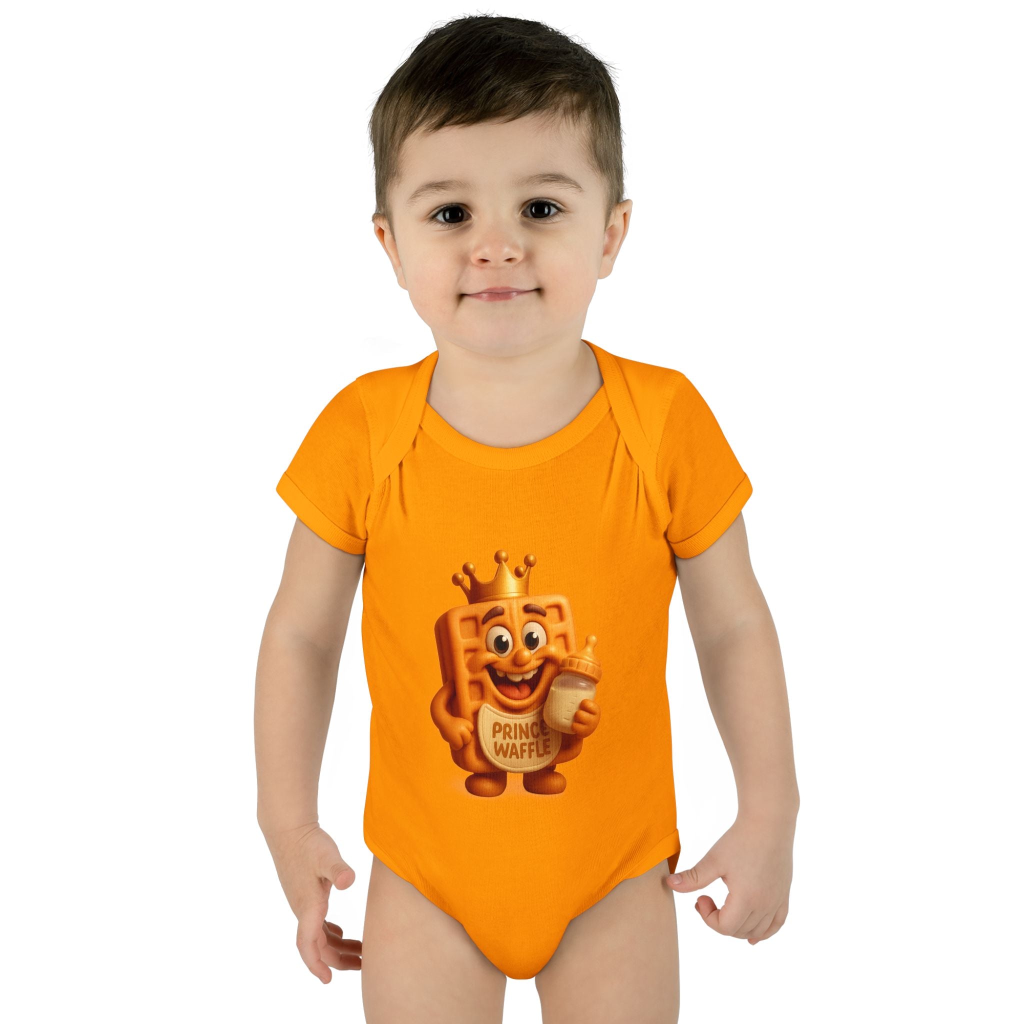 Infant Bodysuit — Cute 'Prince Waffle' Cartoon Baby Onesie