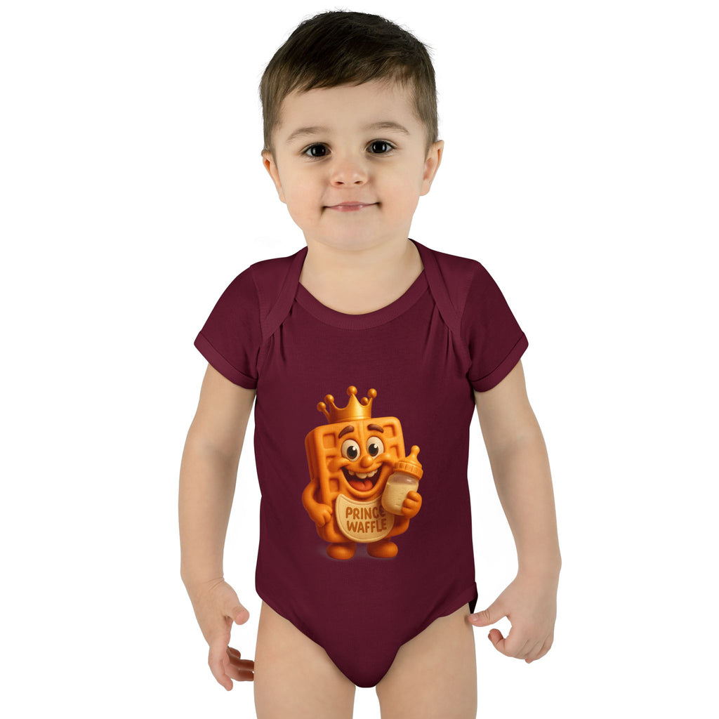 Infant Bodysuit — Cute 'Prince Waffle' Cartoon Baby Onesie