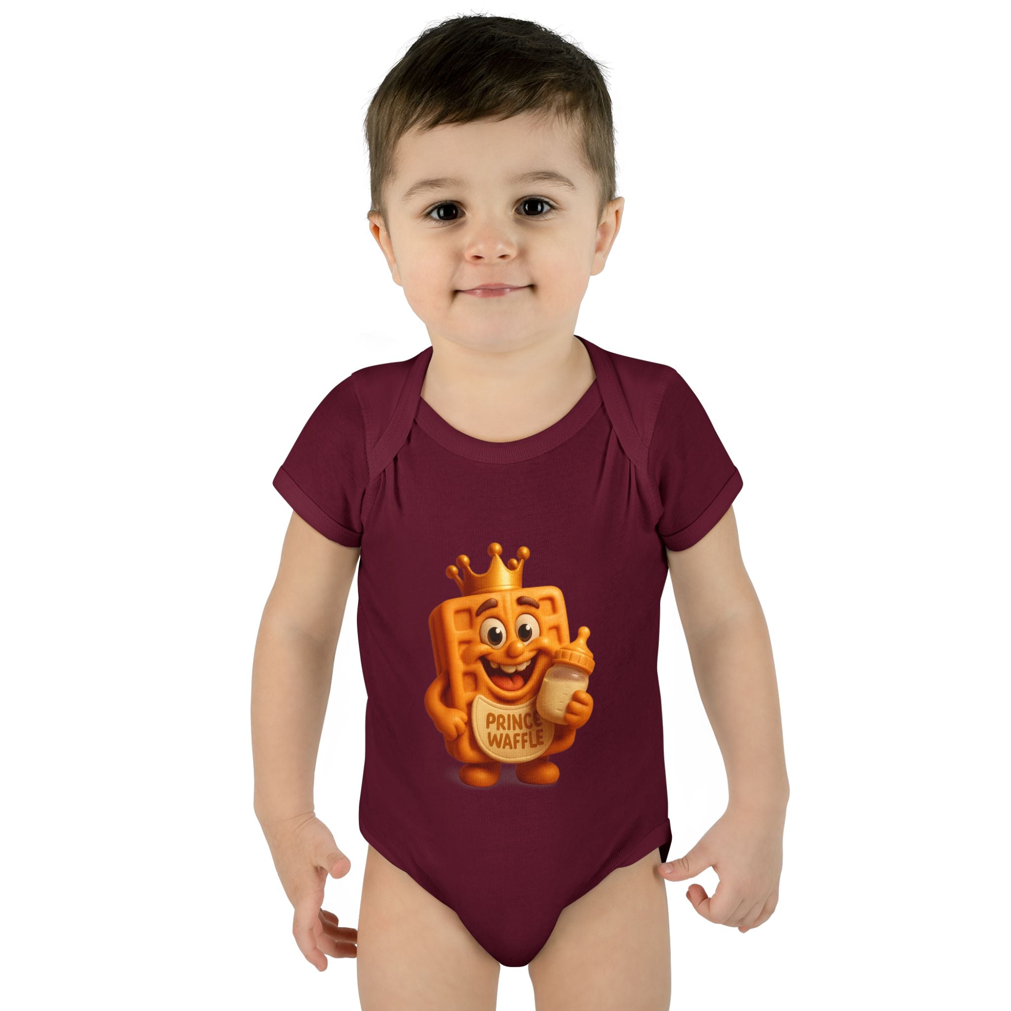 Infant Bodysuit — Cute 'Prince Waffle' Cartoon Baby Onesie