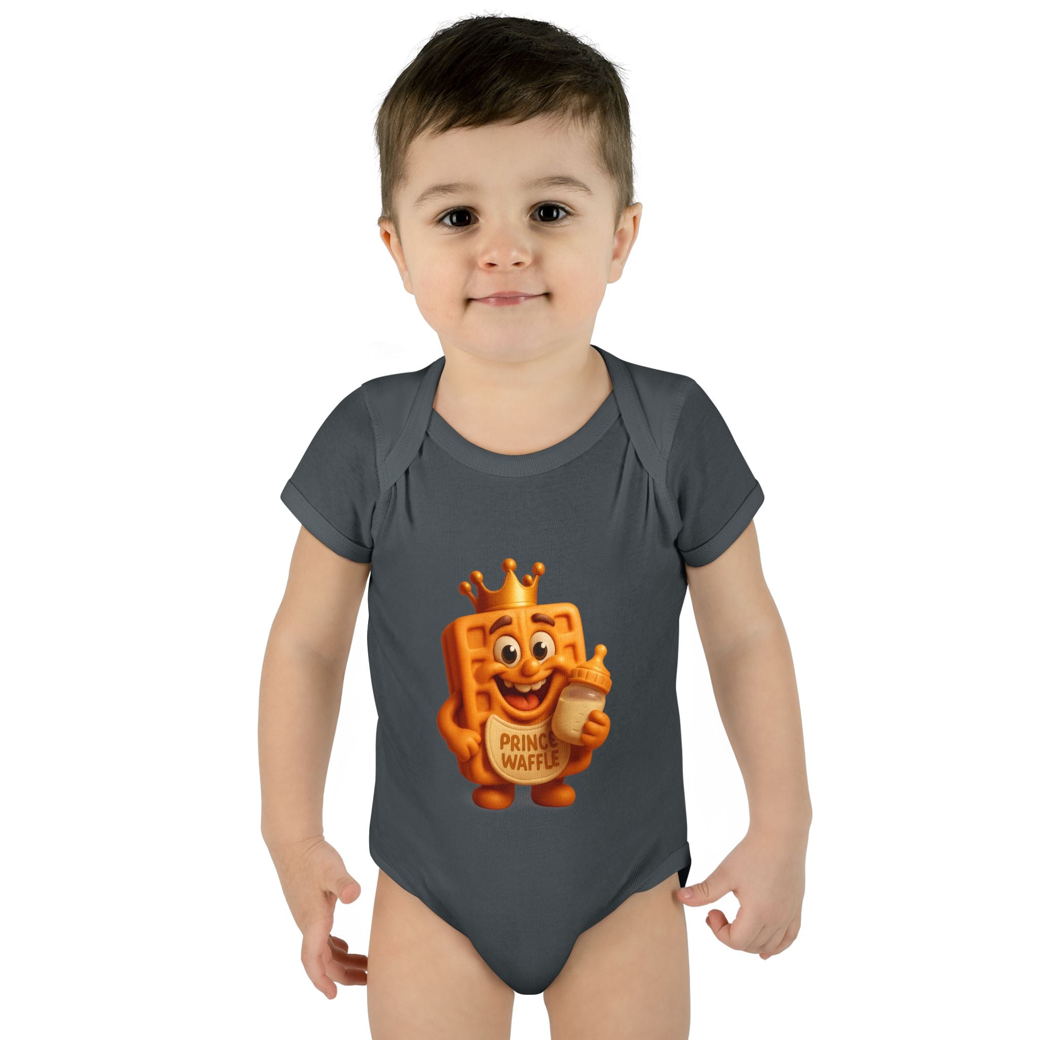 Infant Bodysuit — Cute 'Prince Waffle' Cartoon Baby Onesie