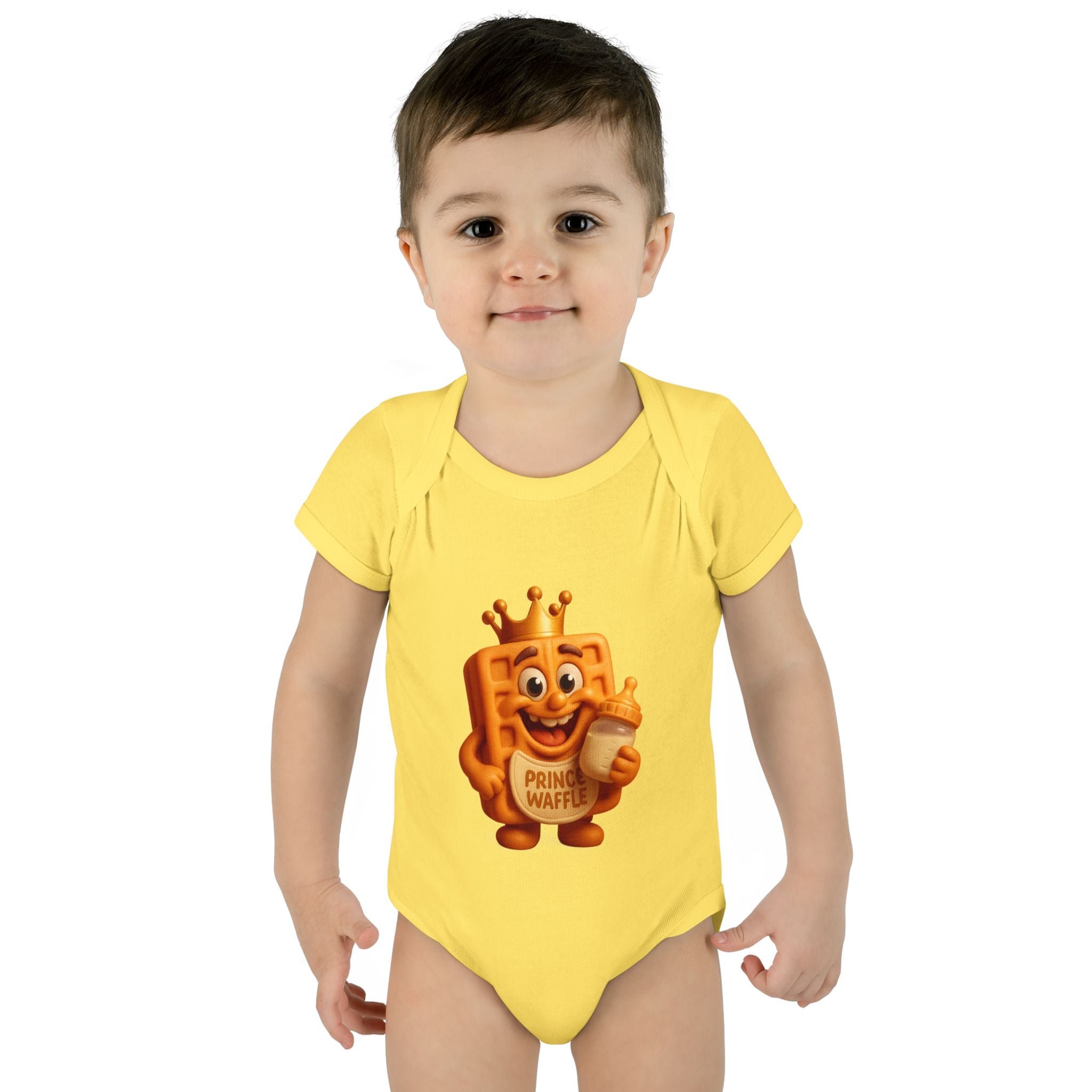 Infant Bodysuit — Cute 'Prince Waffle' Cartoon Baby Onesie