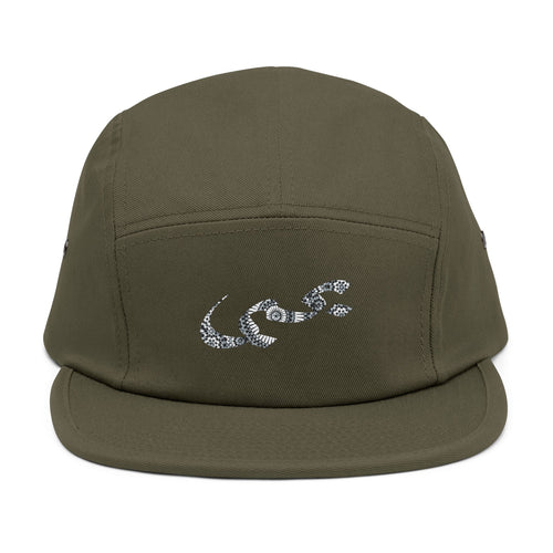 Embroidered Wave 5-Panel Cap — Casual Surf-Inspired Hat