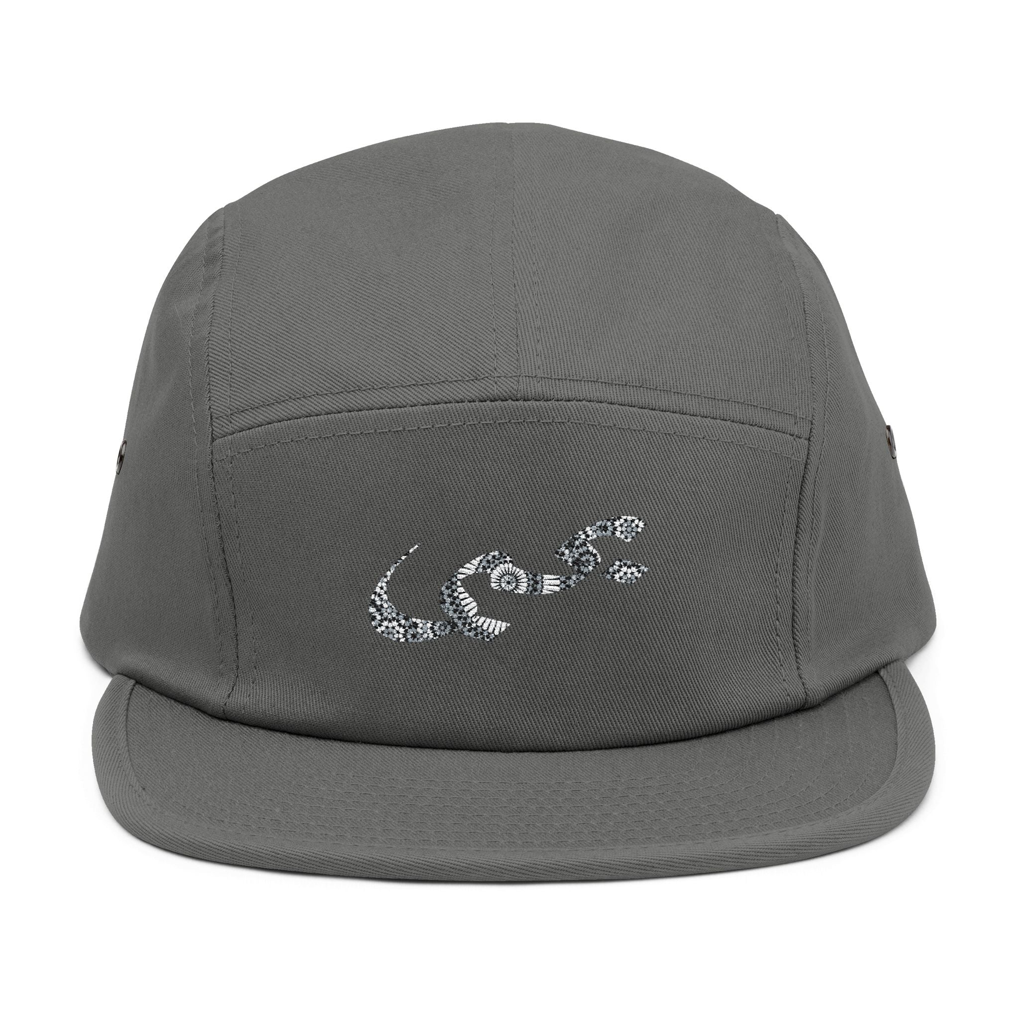 Embroidered Wave 5-Panel Cap — Casual Surf-Inspired Hat