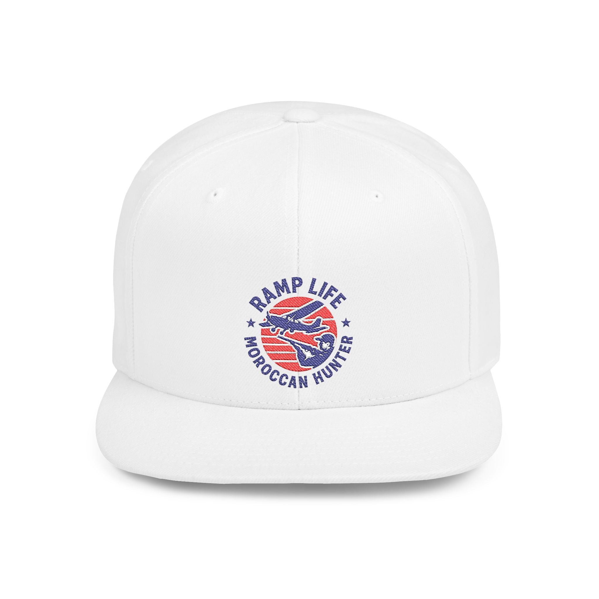 Snapback Hat — Ramp Life Moroccan Hunter Embroidered Flat Bill Cap