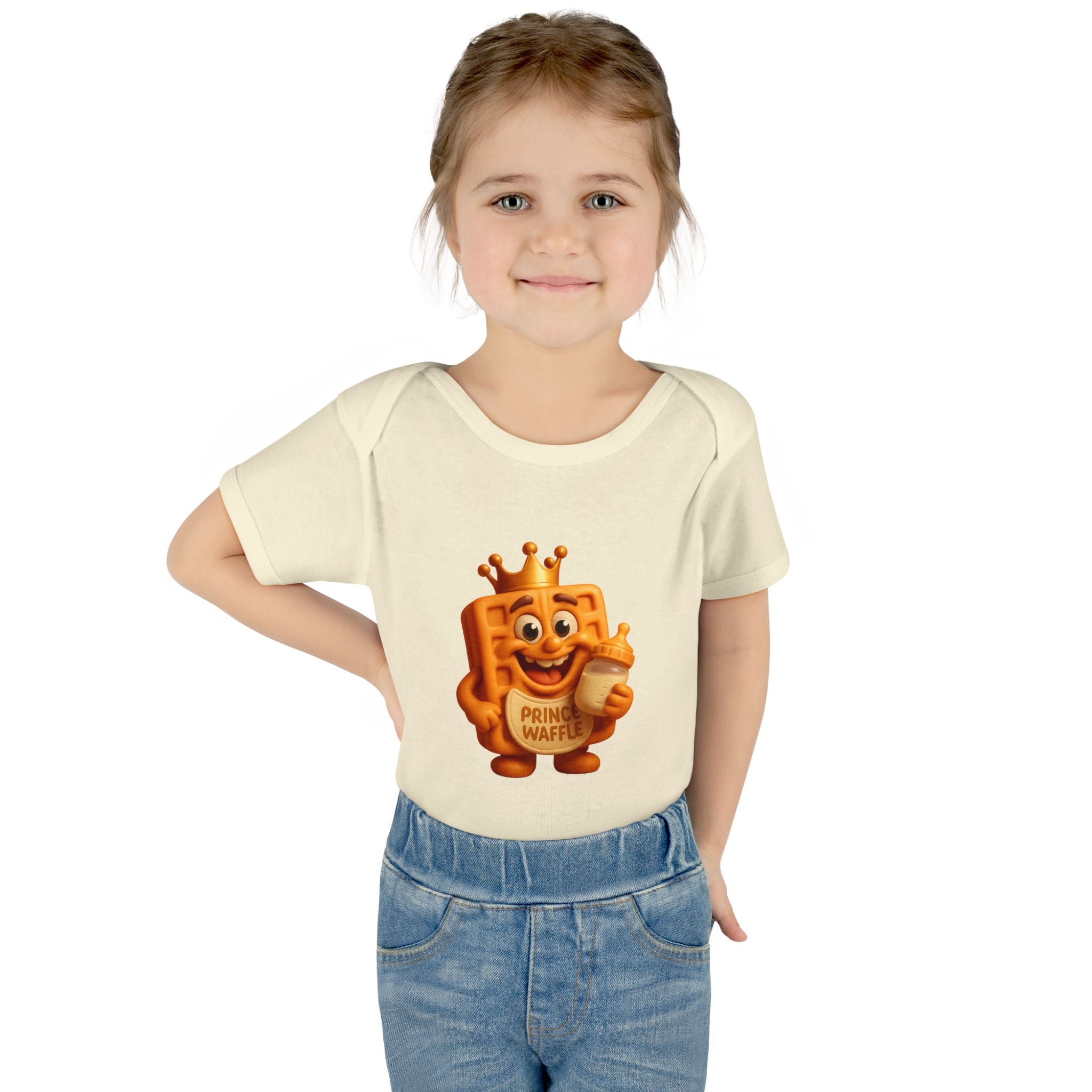 Infant Bodysuit — Cute 'Prince Waffle' Cartoon Baby Onesie