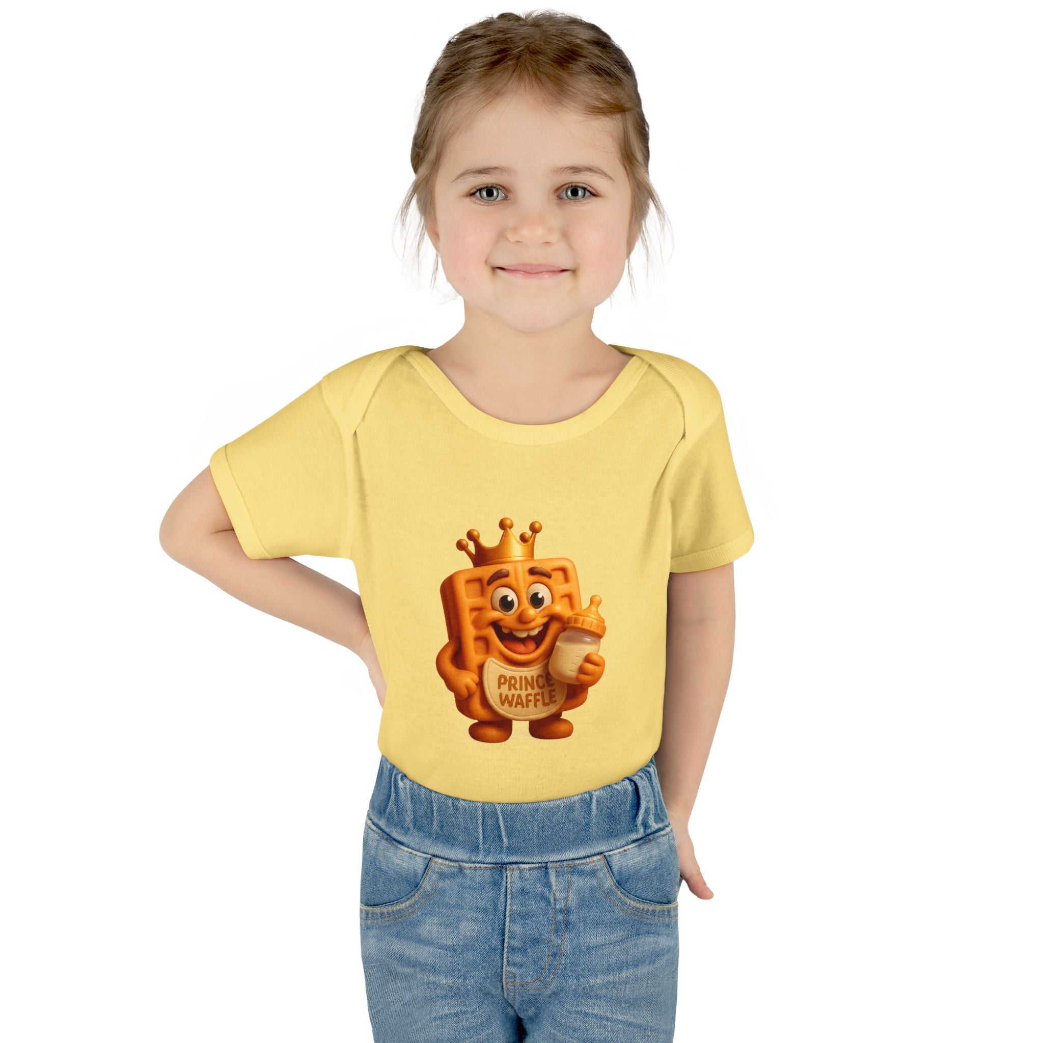 Infant Bodysuit — Cute 'Prince Waffle' Cartoon Baby Onesie
