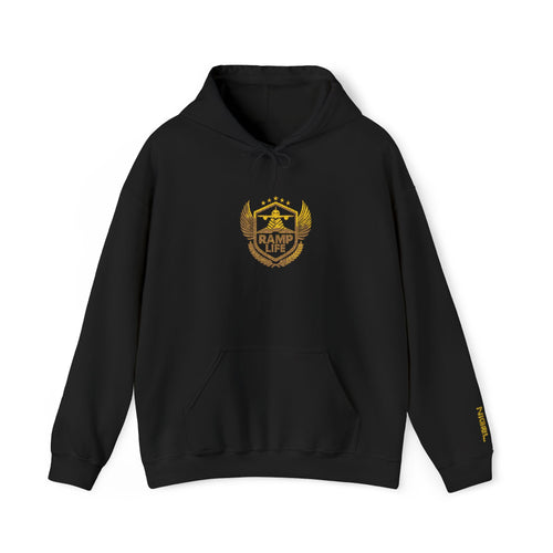 NIGEL Hoodie - Gold Leaf 'Camp Life' Crest Pullover