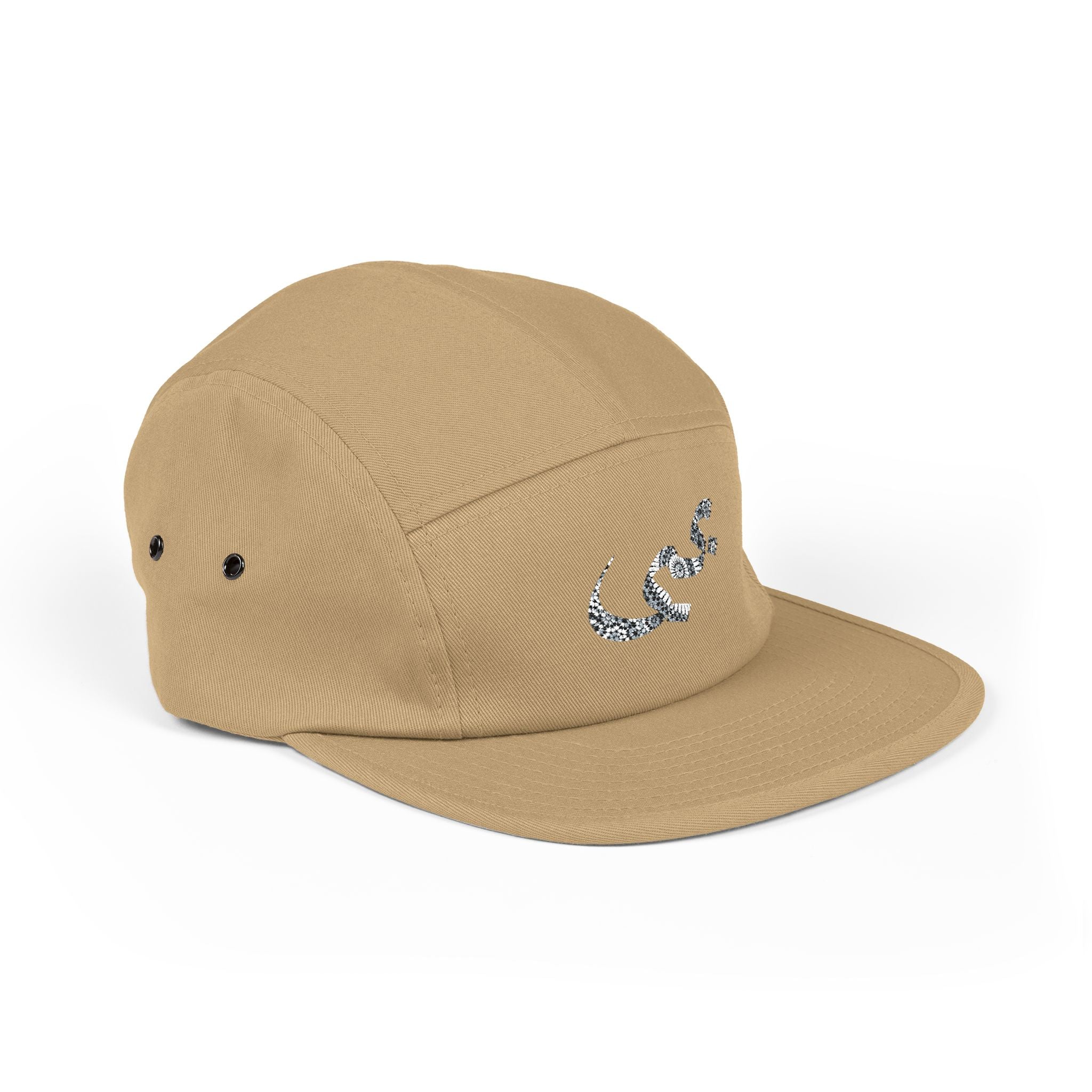 Embroidered Wave 5-Panel Cap — Casual Surf-Inspired Hat