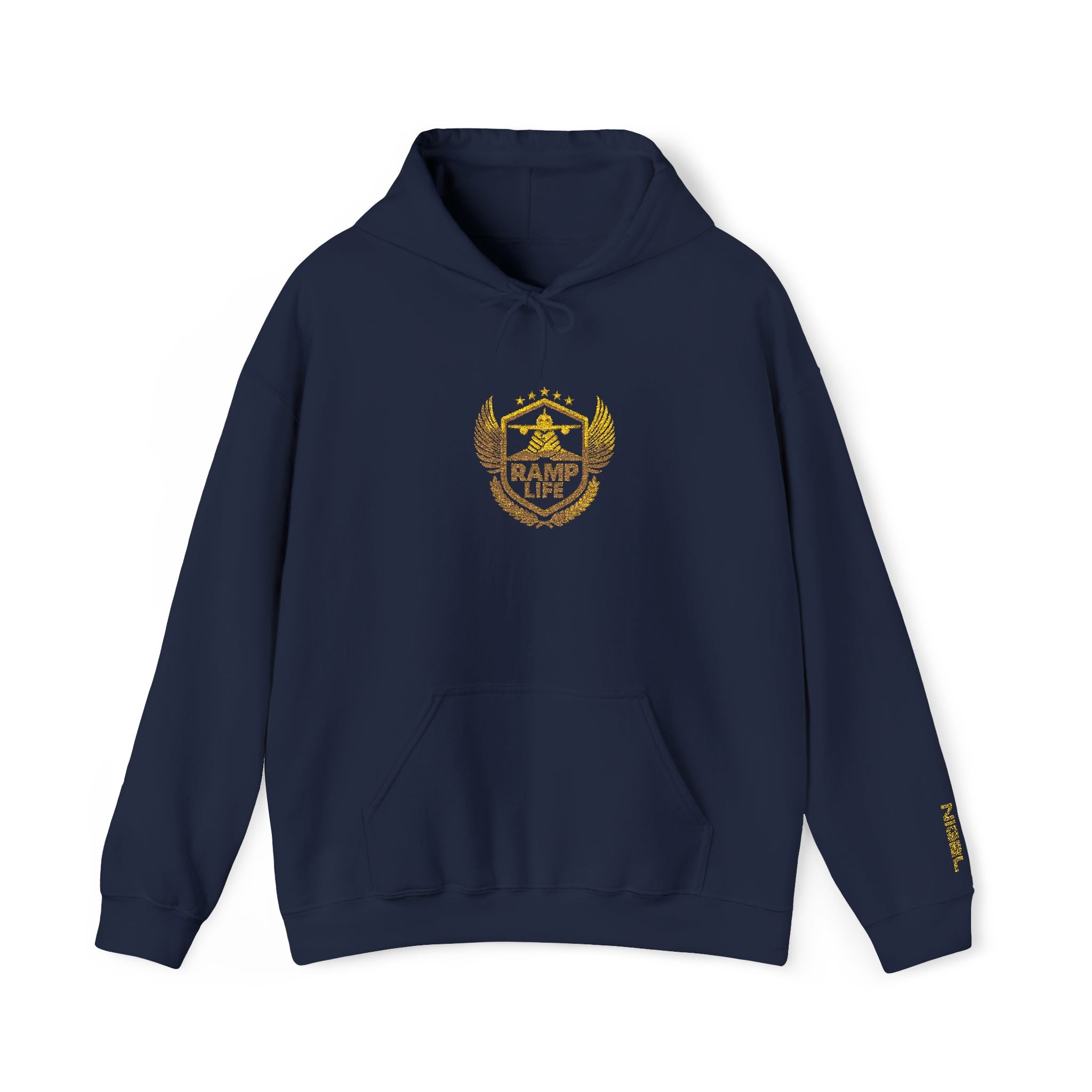 NIGEL Hoodie - Gold Leaf 'Camp Life' Crest Pullover