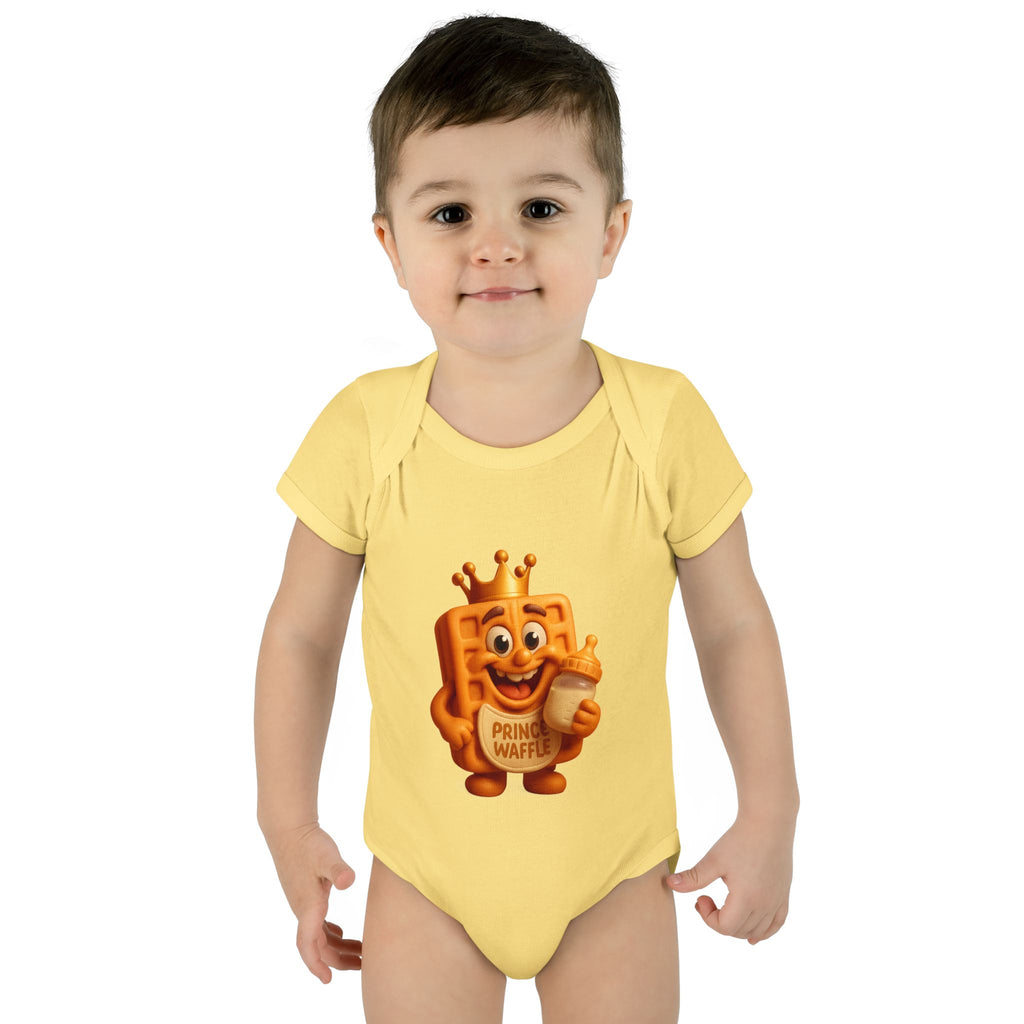 Infant Bodysuit — Cute 'Prince Waffle' Cartoon Baby Onesie