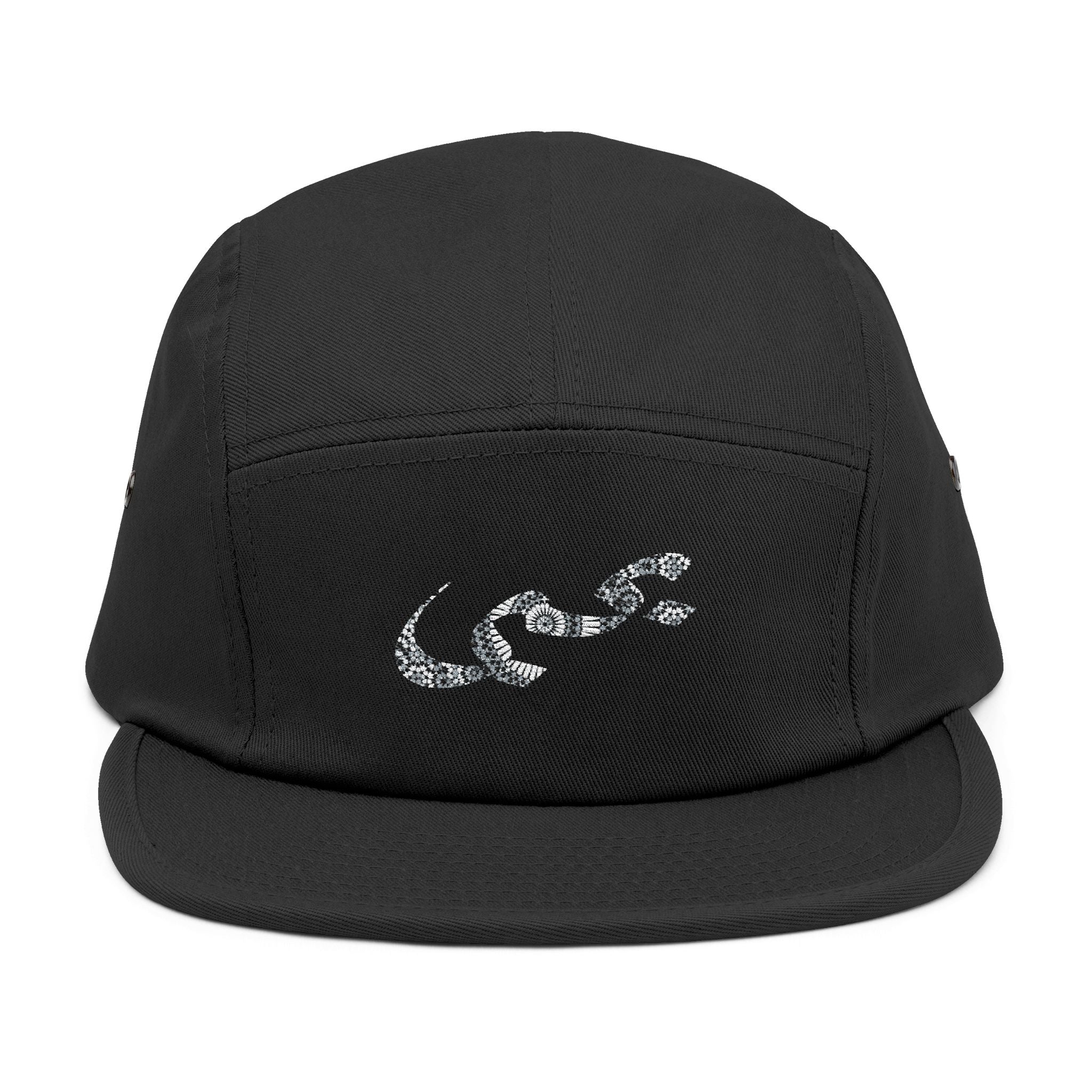 Embroidered Wave 5-Panel Cap — Casual Surf-Inspired Hat