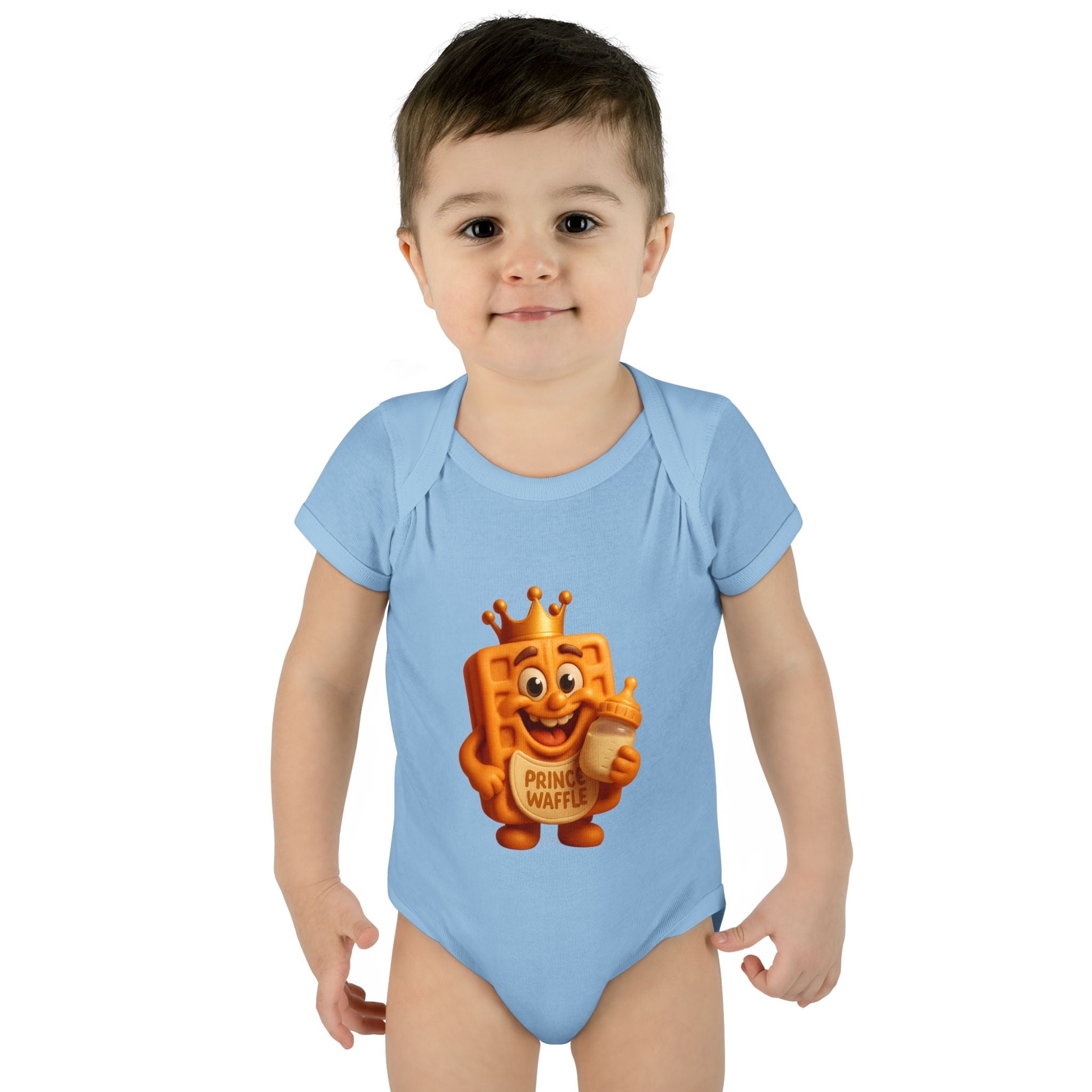 Infant Bodysuit — Cute 'Prince Waffle' Cartoon Baby Onesie