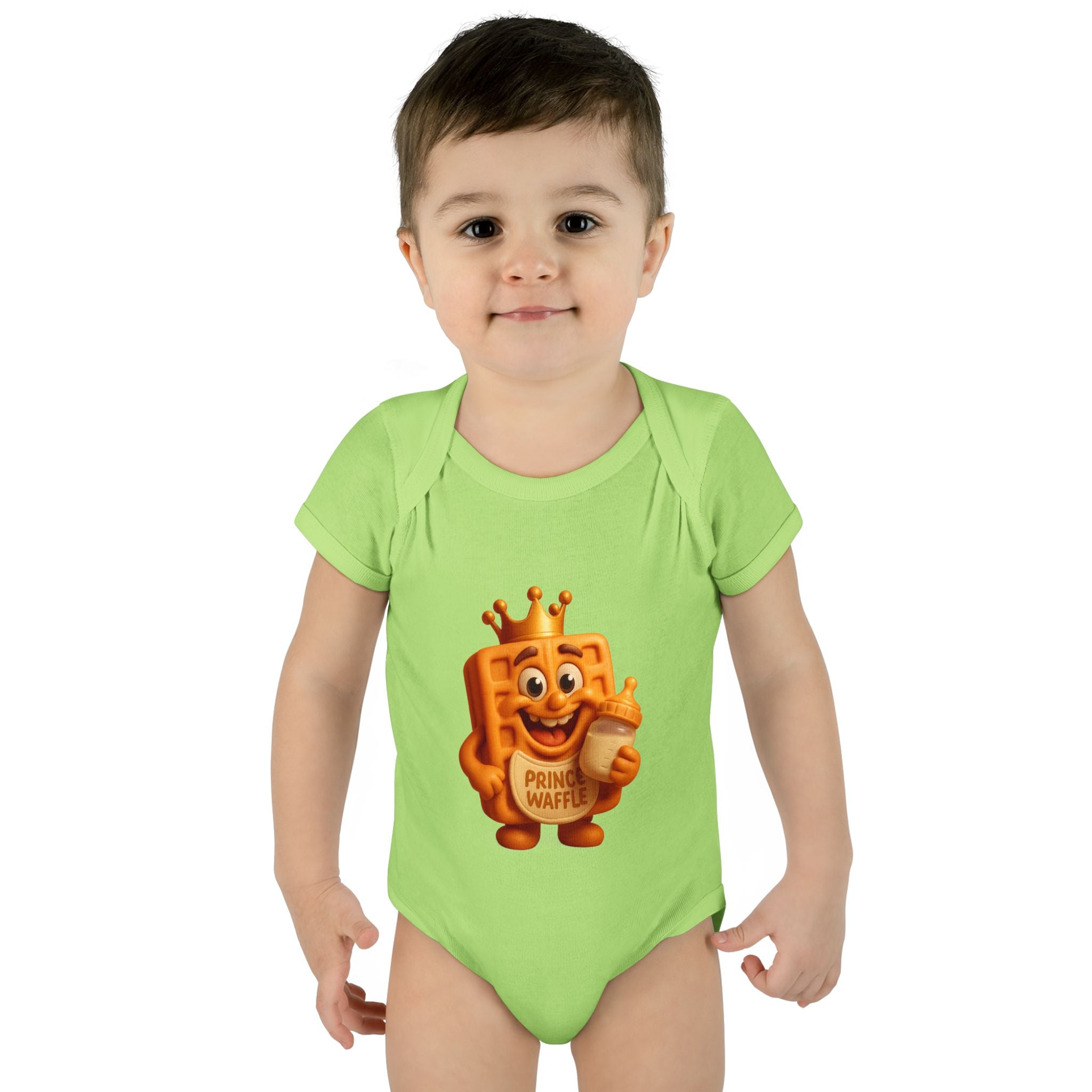 Infant Bodysuit — Cute 'Prince Waffle' Cartoon Baby Onesie