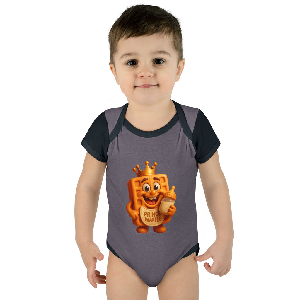 Infant Bodysuit — Cute 'Prince Waffle' Cartoon Baby Onesie