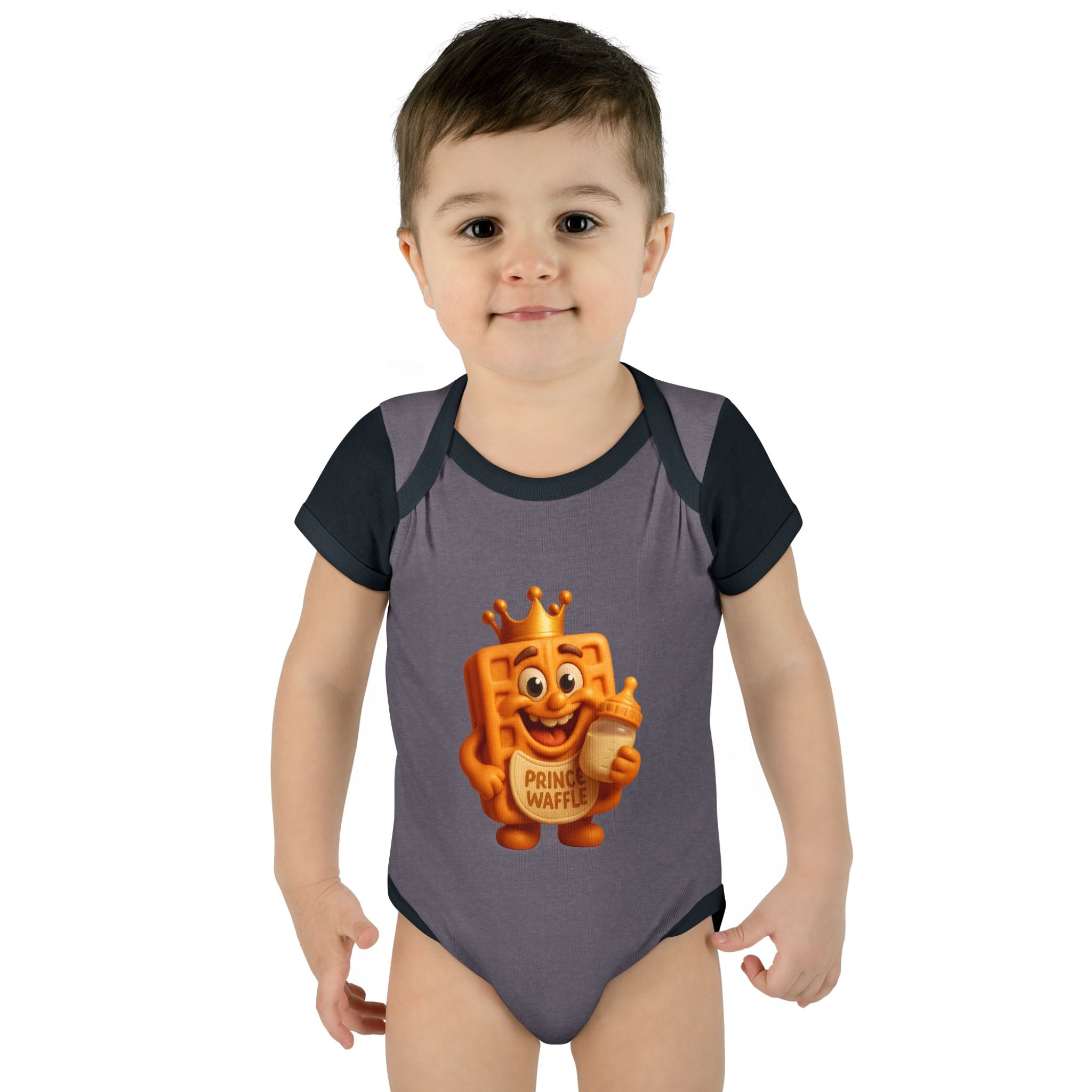 Infant Bodysuit — Cute 'Prince Waffle' Cartoon Baby Onesie