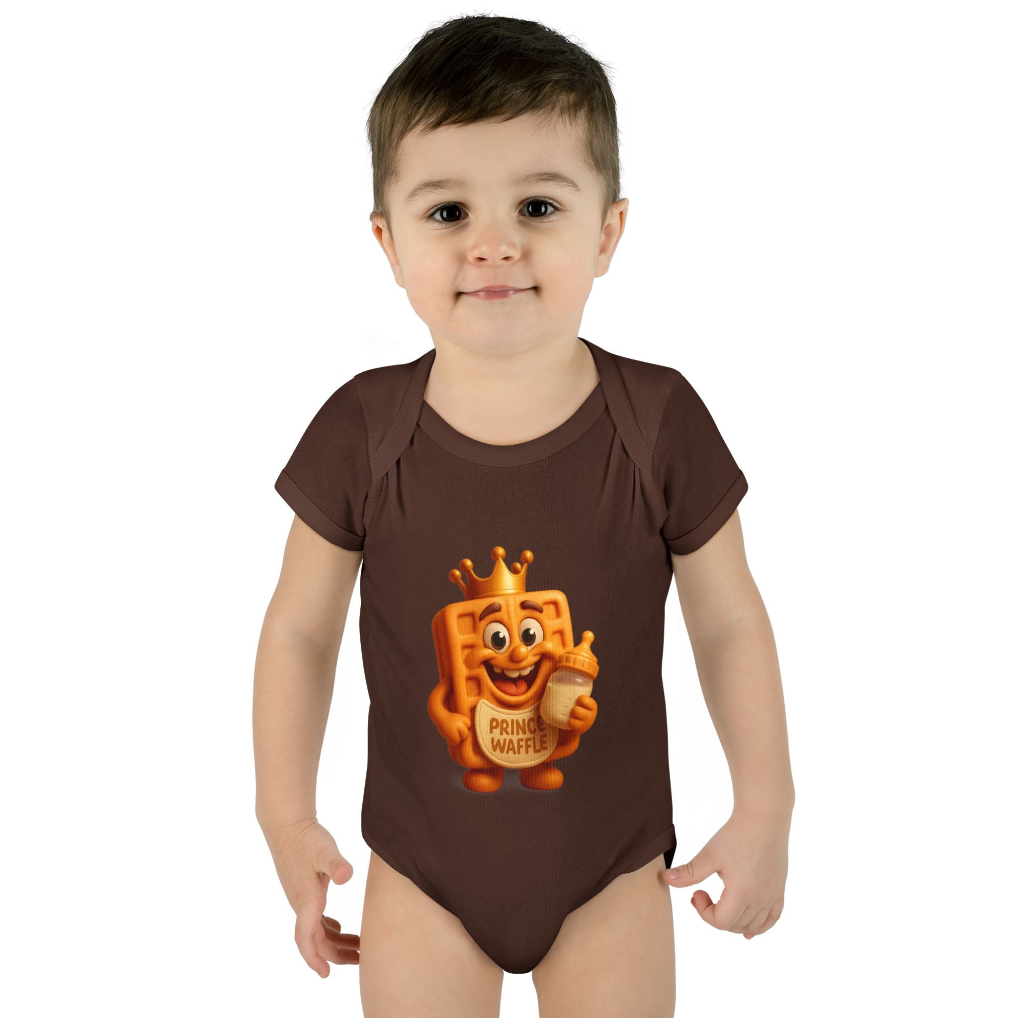Infant Bodysuit — Cute 'Prince Waffle' Cartoon Baby Onesie