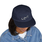 Embroidered Wave 5-Panel Cap — Casual Surf-Inspired Hat