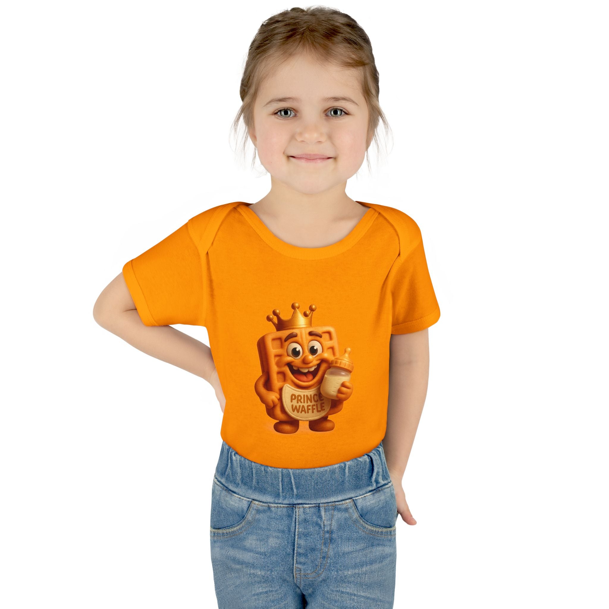 Infant Bodysuit — Cute 'Prince Waffle' Cartoon Baby Onesie