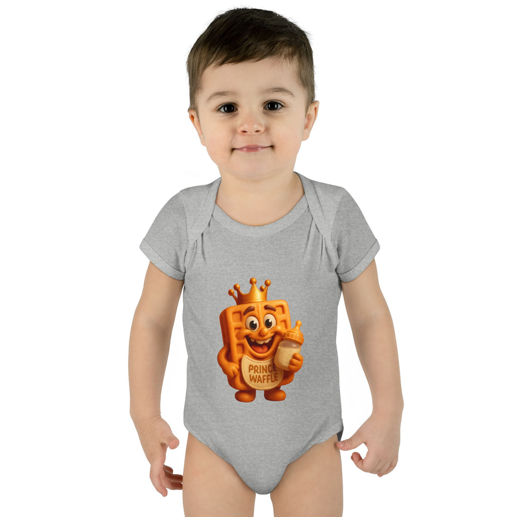 Infant Bodysuit — Cute 'Prince Waffle' Cartoon Baby Onesie
