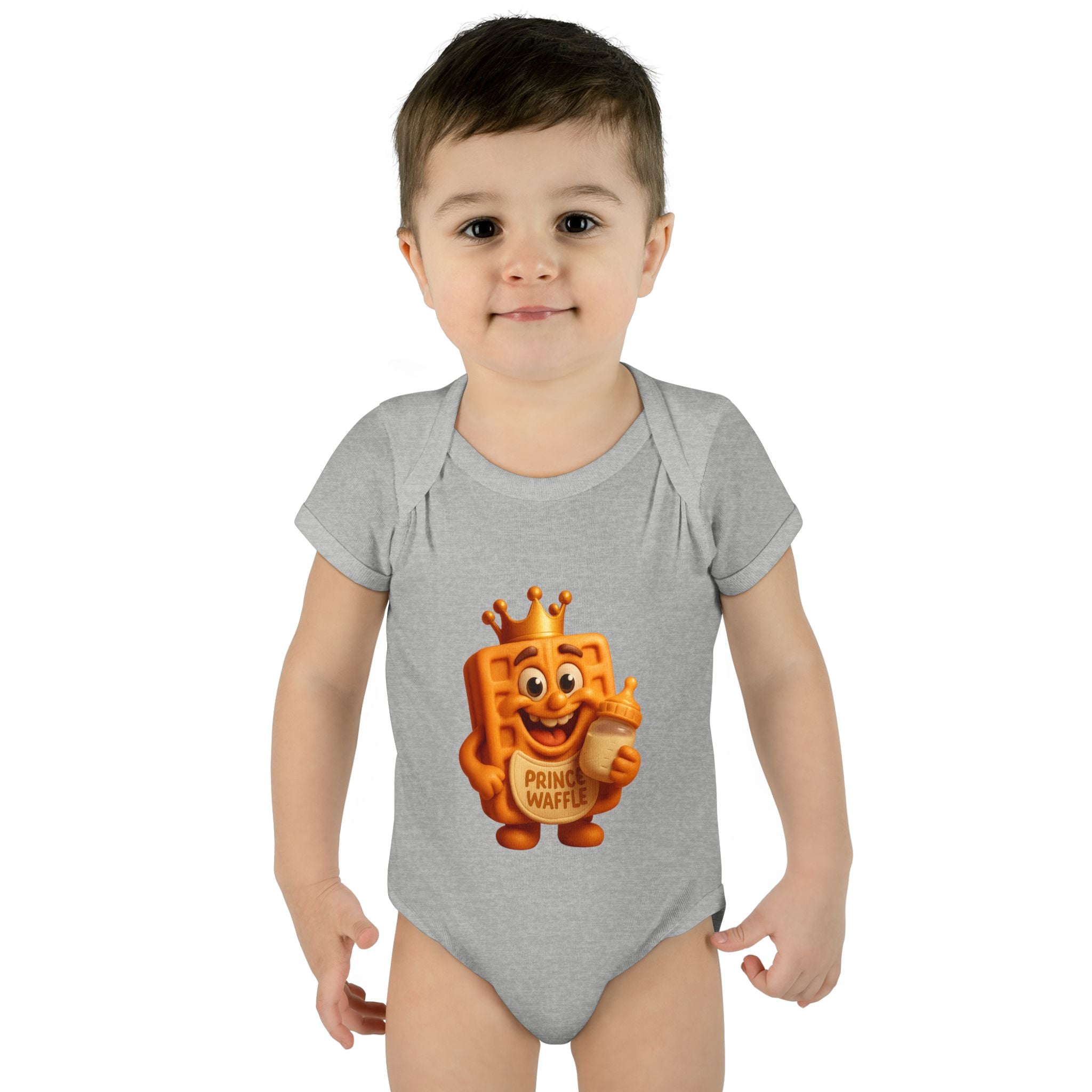 Infant Bodysuit — Cute 'Prince Waffle' Cartoon Baby Onesie