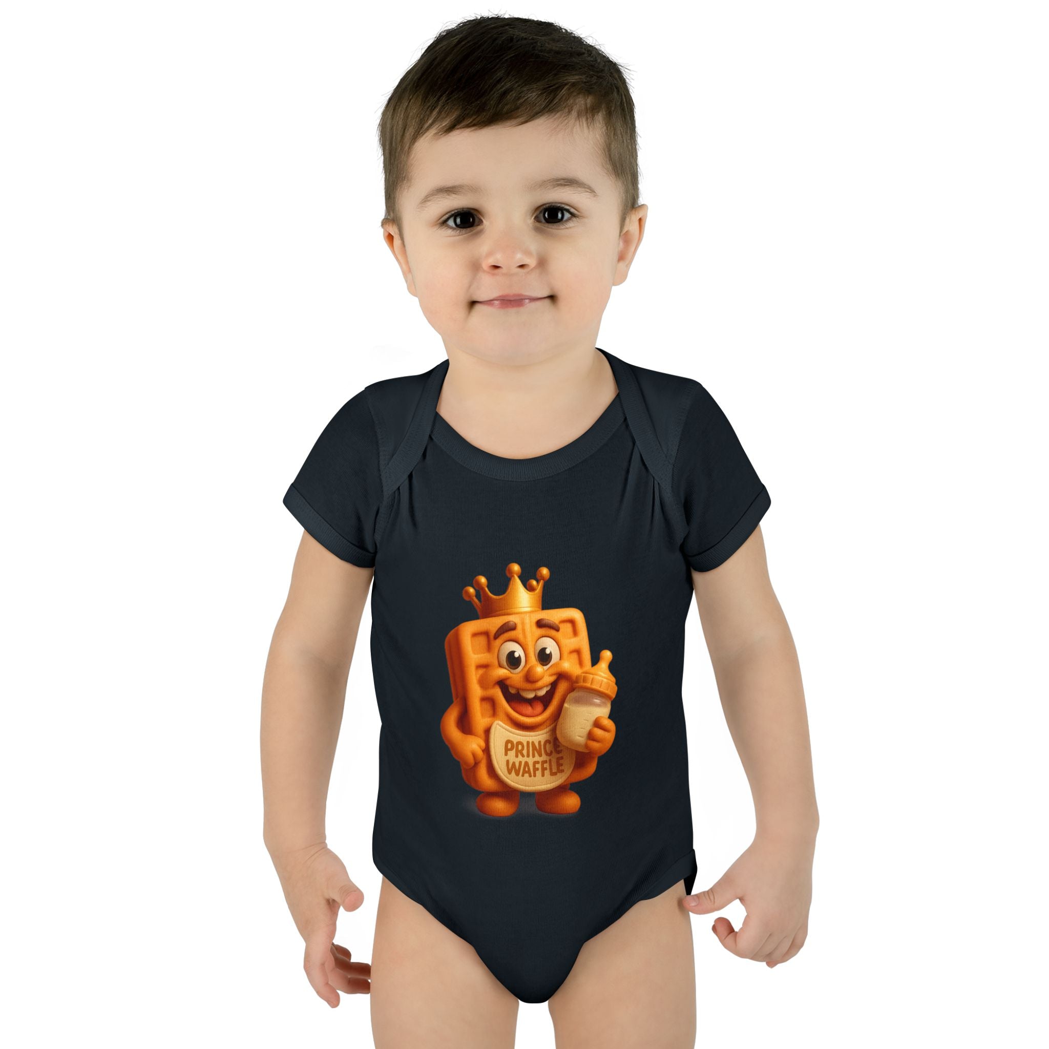 Infant Bodysuit — Cute 'Prince Waffle' Cartoon Baby Onesie