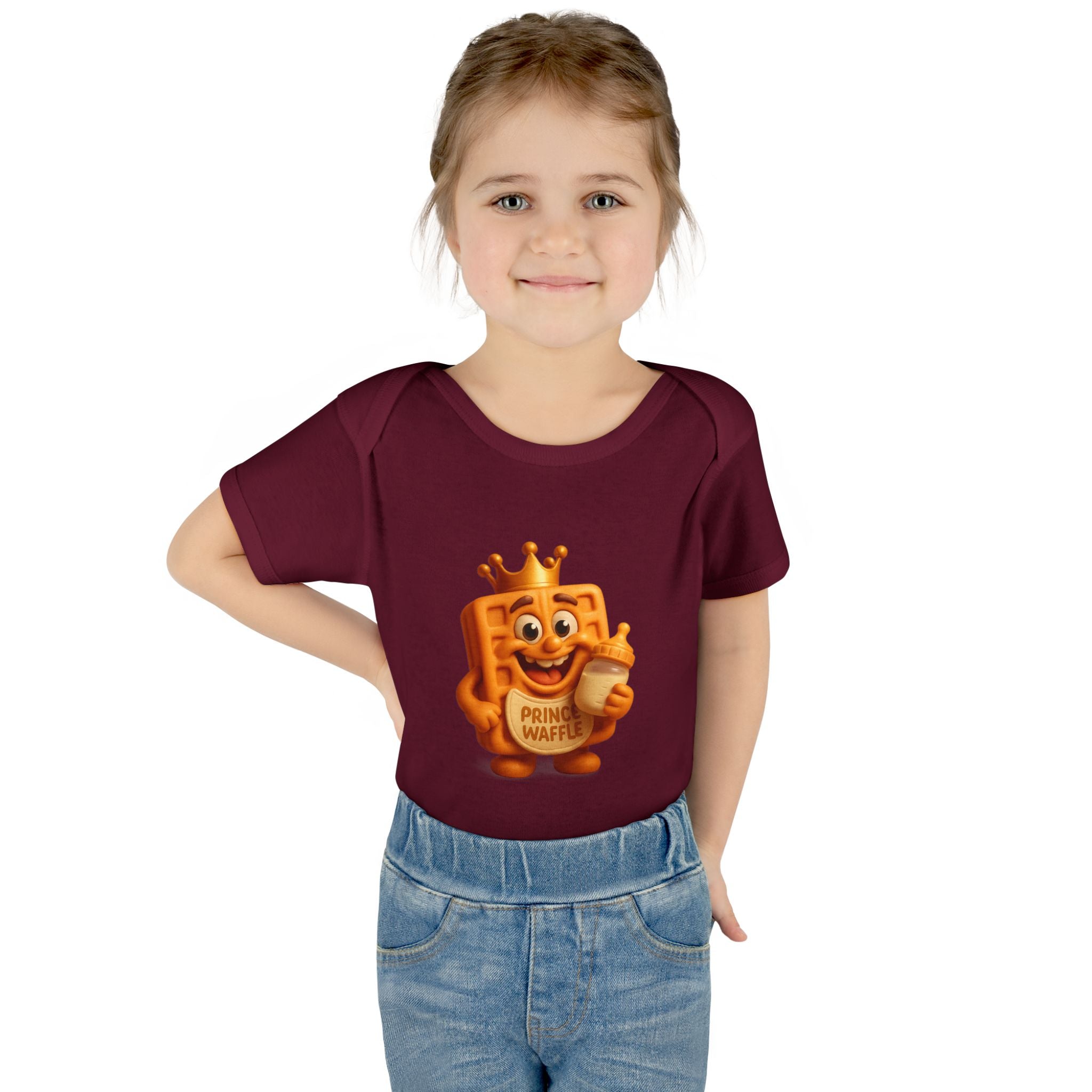 Infant Bodysuit — Cute 'Prince Waffle' Cartoon Baby Onesie