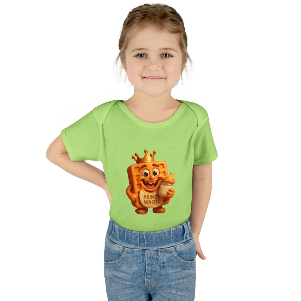 Infant Bodysuit — Cute 'Prince Waffle' Cartoon Baby Onesie
