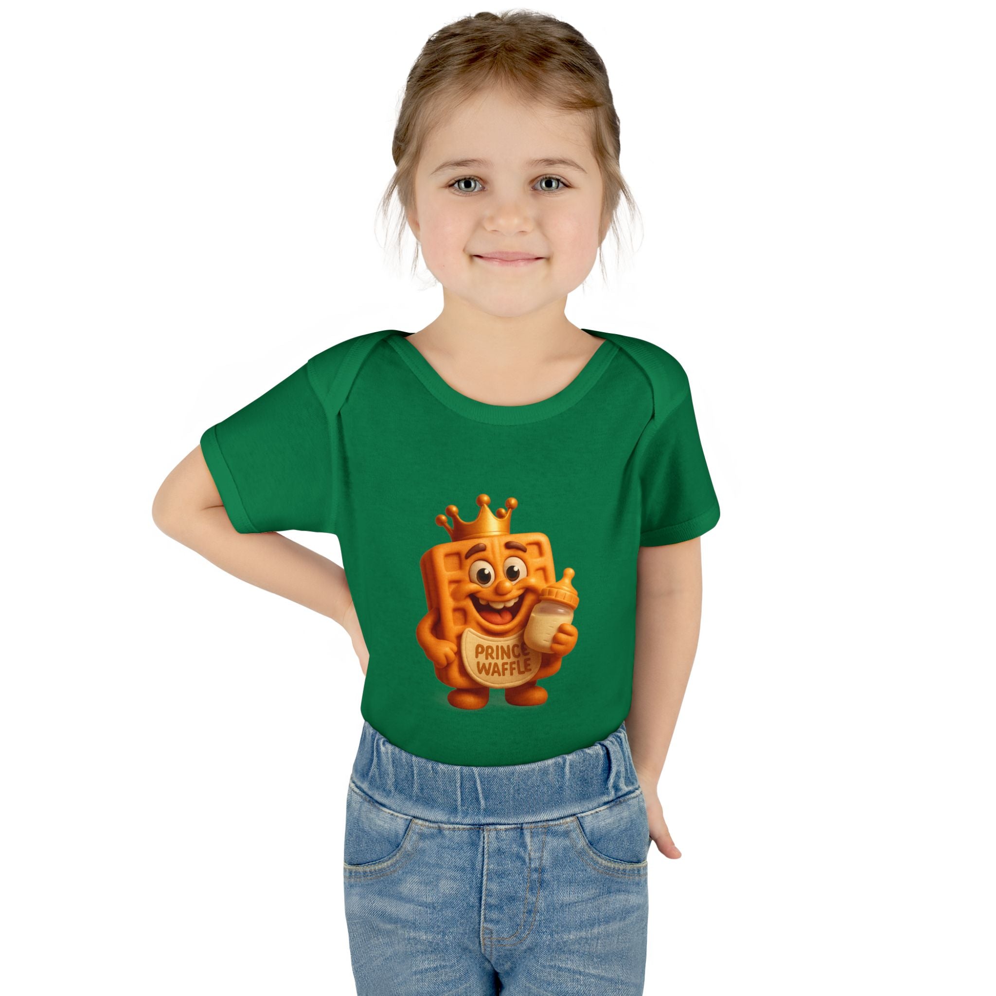 Infant Bodysuit — Cute 'Prince Waffle' Cartoon Baby Onesie