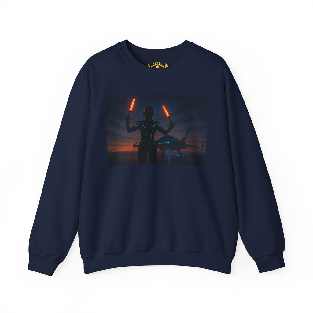 Ramp Crew Cyber‑Aviation Sweatshirt — Futuristic Ground Support Streetwear